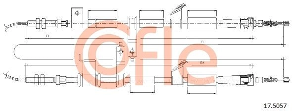 Трос ручника COFLE WY7 A1 1440995121 92.17.5057 изображение 0