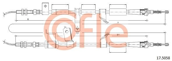 Трос ручника COFLE 92.17.5058 1440995122 K OHP4 изображение 0