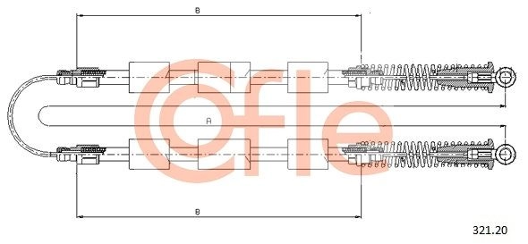 Трос ручника COFLE 5PC 8S 1440995680 92.321.20 - Изображение 1