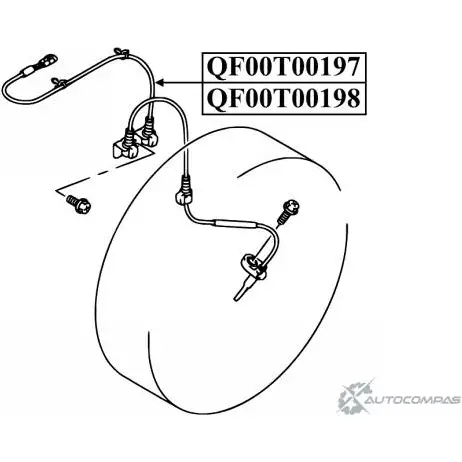 Импульсный датчик abs спереди слева QUATTRO FRENI QF00T00198 1233222594 6 0IVJ