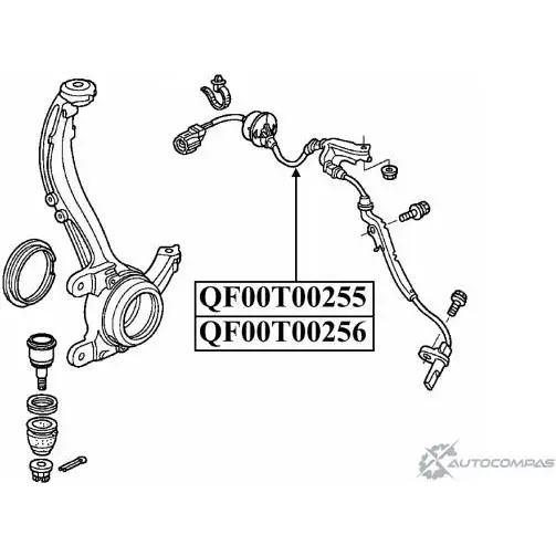 Импульсный датчик abs спереди слева QUATTRO FRENI QF00T00256 1233222806 QNFB U изображение 1