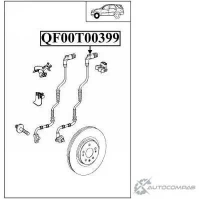 Импульсный датчик abs спереди QUATTRO FRENI QF00T00399 1233223488 QC BCV - Изображение 1