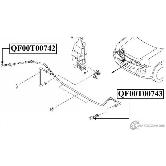 Форсунка омывателя фары QUATTRO FRENI 2 L233A QF00T00742 1422487683