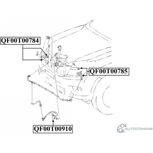 Форсунка омывателя фары QUATTRO FRENI QF00T00785 5I2F I2P 1422487716