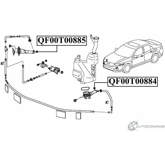 Форсунка омывателя фары QUATTRO FRENI QF00T00885 1422487775 R 1N5RMY