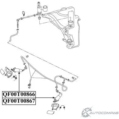 Форсунка омывателя фары QUATTRO FRENI QF10N00177 1233260368 PE 6HT
