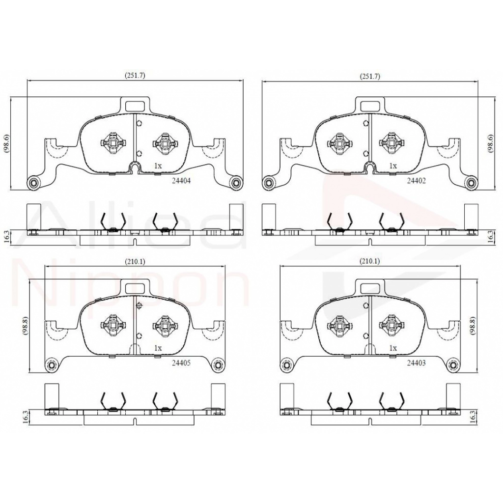 Тормозные колодки дисковые, комплект COMLINE GA0ERSG 22402; 22403; 22404; 22405 1194336240 ADB02365 изображение 0