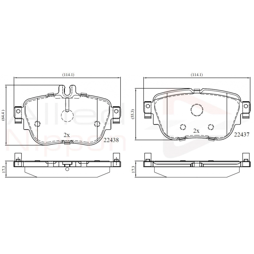 Тормозные колодки дисковые, комплект COMLINE HM8AO6 22437; 22438 ADB02366 1194336241