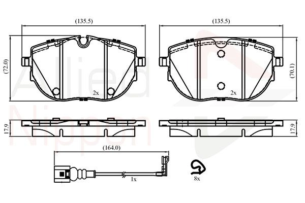 Тормозные колодки дисковые, комплект COMLINE ADB22867 3 6PLF4 1439892769 - Изображение 1