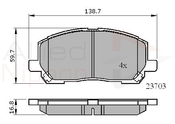 Тормозные колодки дисковые, комплект COMLINE 1439892770 ADB31507 U6 9P0K изображение 0