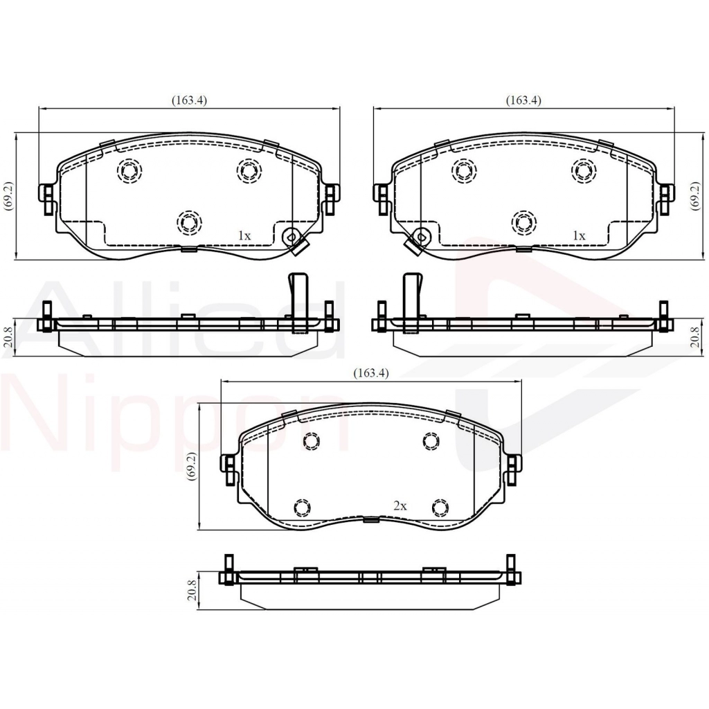 Тормозные колодки дисковые, комплект COMLINE 1439892787 G 4E01 ADB32457