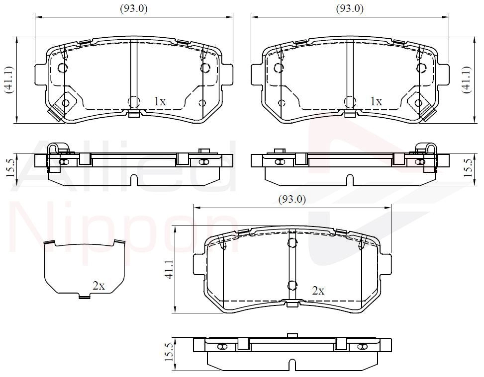 Тормозные колодки дисковые, комплект COMLINE ADB32530 1439892794 PGR NP3