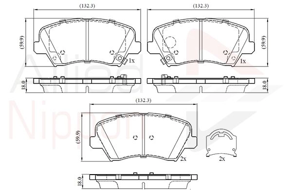 Тормозные колодки дисковые, комплект COMLINE ADB32773 1439892804 XYYN 41N
