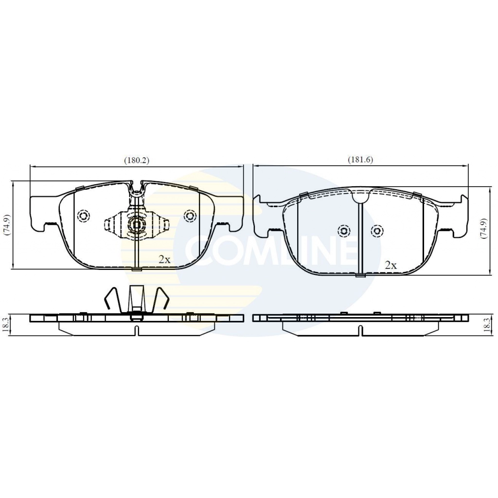 Тормозные колодки дисковые, комплект COMLINE CBP02399 NG 4DA6D 1424219504