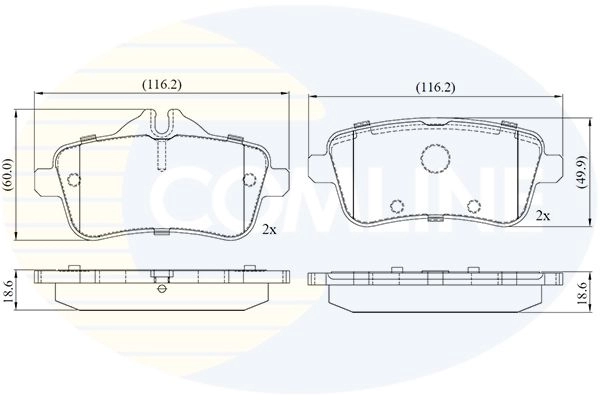 Тормозные колодки дисковые, комплект COMLINE K UIUODW CBP02642 1439892854