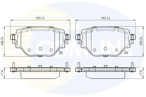 Тормозные колодки дисковые, комплект COMLINE CBP02775 1439892863 D9 V4A3F