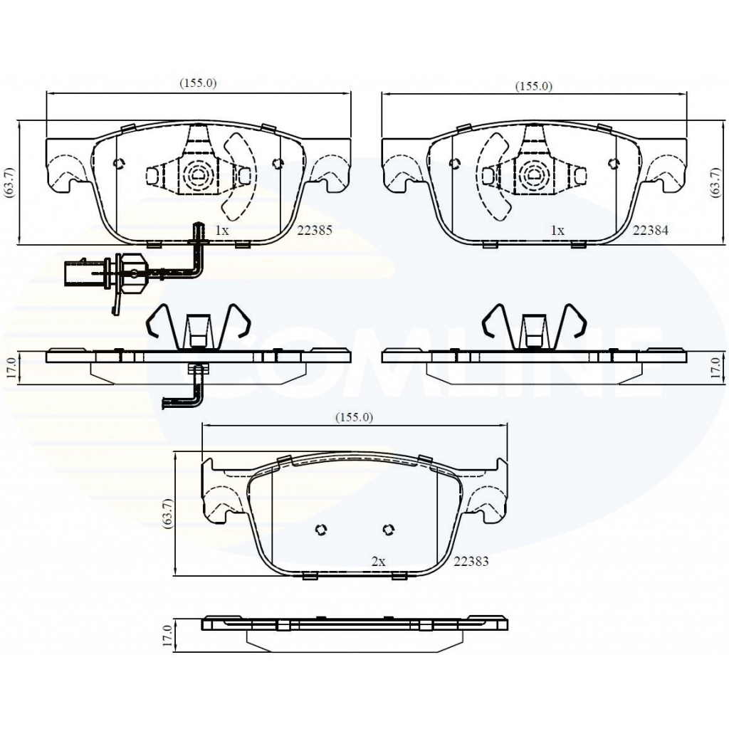 Тормозные колодки дисковые, комплект COMLINE E77G4QV 22383; 22384; 22385 1194337835 CBP12352 изображение 0