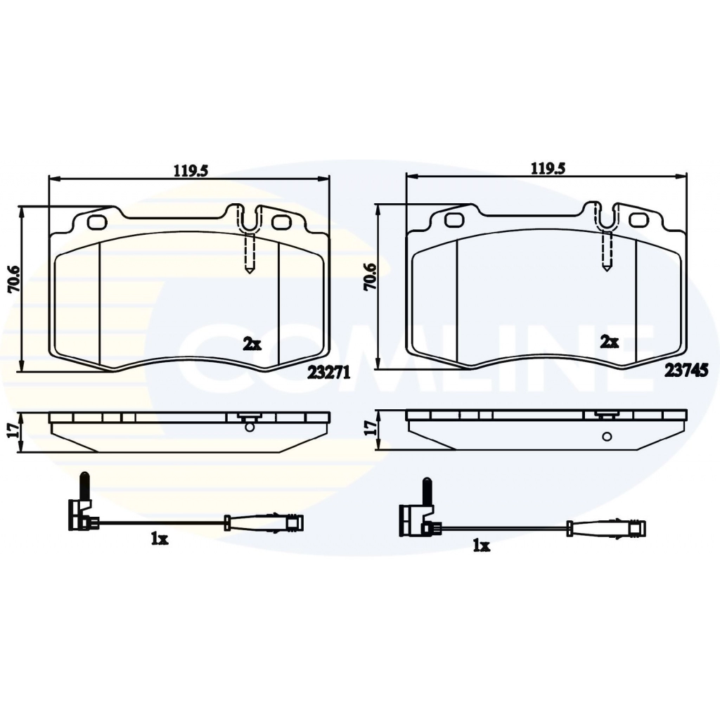 Тормозные колодки дисковые, комплект COMLINE CBP21117 AEMXW 23271, 23745 1424233092