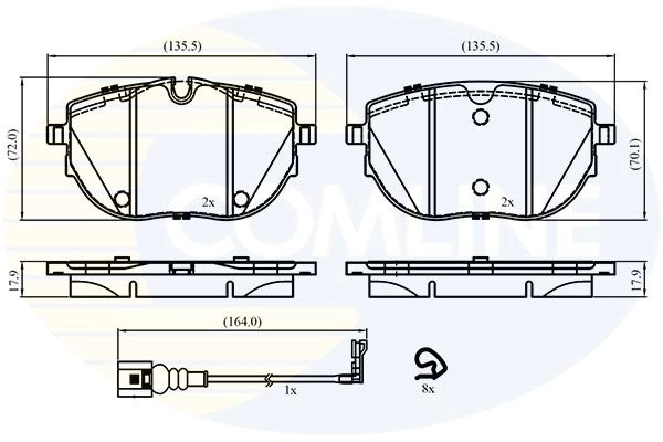 Тормозные колодки дисковые, комплект COMLINE 1439892895 H ZBXUT7 CBP22867 - Изображение 1