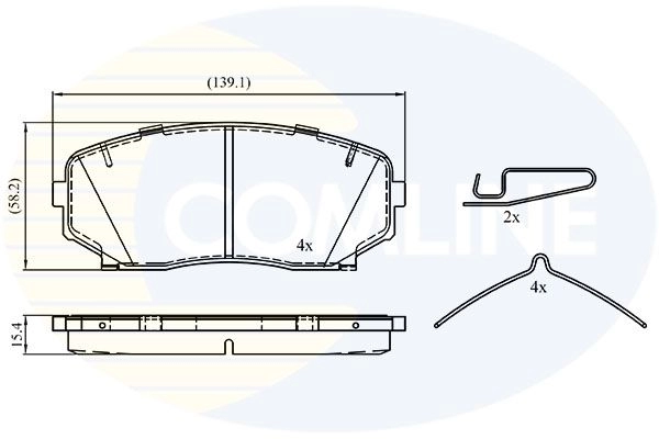 Тормозные колодки дисковые, комплект COMLINE E8Y4 C 1439892938 CBP33003 изображение 0