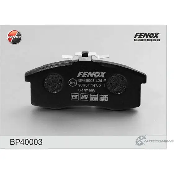Колодки тормозные дисковые FENOX 8F1 3EE 1422982937 BP40003 EUN65GU изображение 0