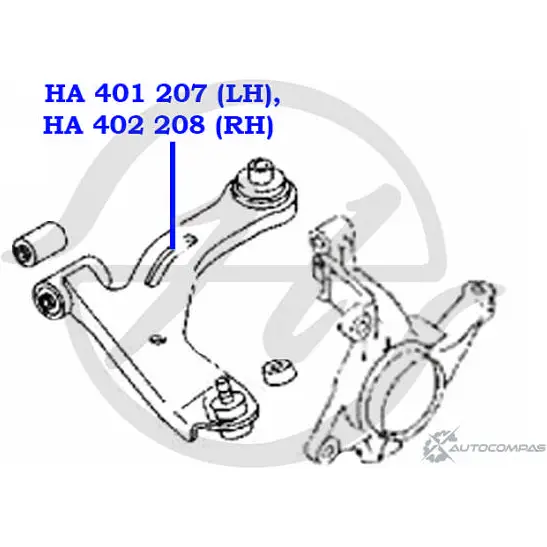 Рычаг передней подвески, нижний, правый HANSE ZHIA8 1422498155 HA 402 208 WXO1V D изображение 1