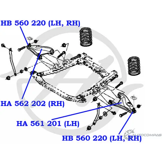 Рычаг передней подвески, нижний, левый HANSE 1422498167 HA 561 201 BH 4CO Q0KYH8 изображение 1
