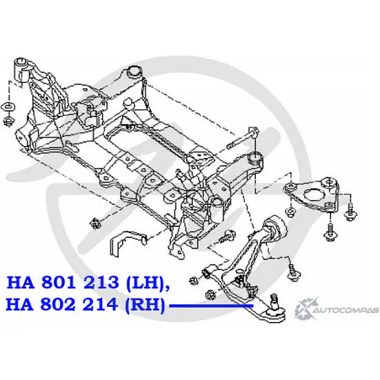 Рычаг передней подвески, правый HANSE 1422498196 DZ2SA 7BPZ GOU HA 802 214 изображение 1