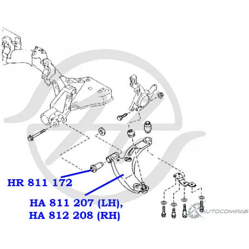 Рычаг передней подвески, нижний, левый HANSE GRPPHL 1422498208 HA 811 207 NB0V 6DR изображение 1