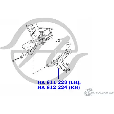 Рычаг передней подвески, нижний, левый HANSE 1422497968 Z55QW HA 811 223 0C 3DJRX изображение 1