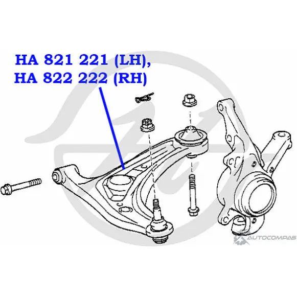 Рычаг передней подвески, нижний, левый HANSE UCSAWG 1422498224 HA 821 221 5P KRN изображение 1