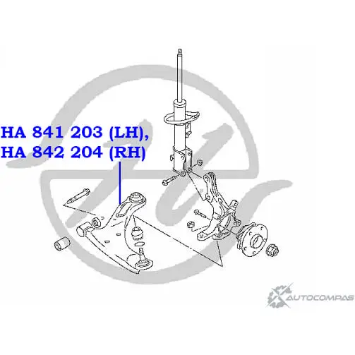 Рычаг передней подвески, нижний, левый HANSE 1422497973 0J31V HA 841 203 OL X9W86 изображение 1