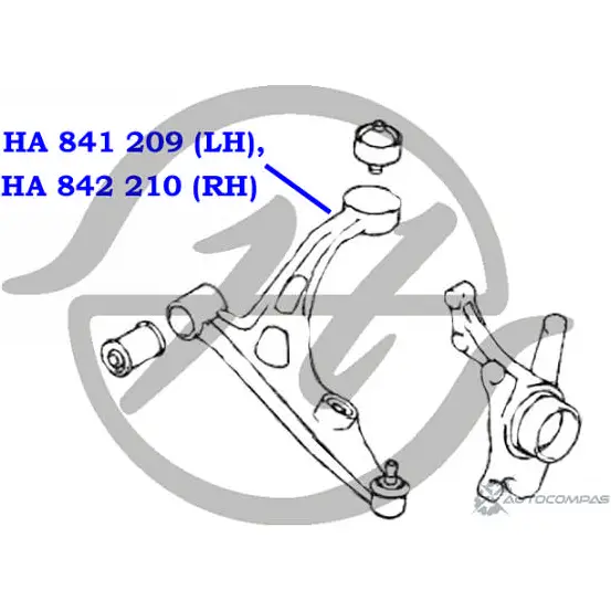 Рычаг передней подвески, нижний, левый HANSE 1422497921 HA 841 209 QYCYMX C68 CB изображение 1