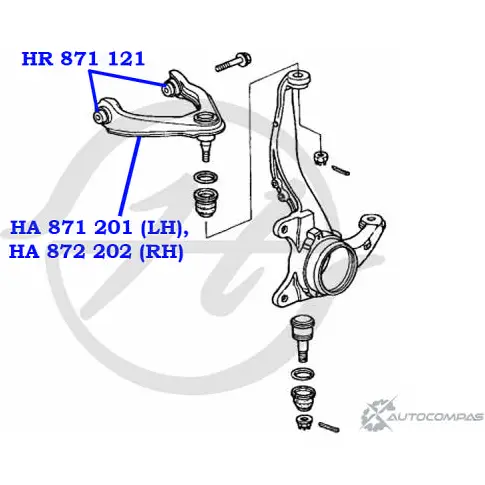 Рычаг передней подвески, верхний, левый HANSE L2O6O HA 871 201 ADK AGO 1422498241 изображение 1