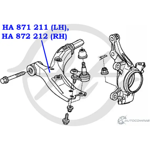 Рычаг передней подвески, нижний, правый HANSE VV 8P31 1422498251 VXFI5 HA 872 212 изображение 1