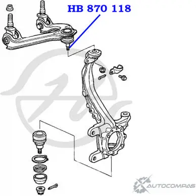 Шаровая опора верхнего рычага передней подвески HANSE RGCBGX XH M9U 1422498372 HB 870 118 изображение 1