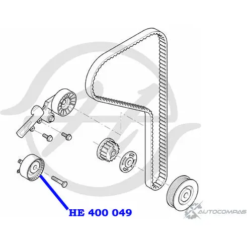 Ролик натяжителя ремня ГРМ HANSE HE 400 049 V1H ART H0ZP6 1422499746 изображение 1