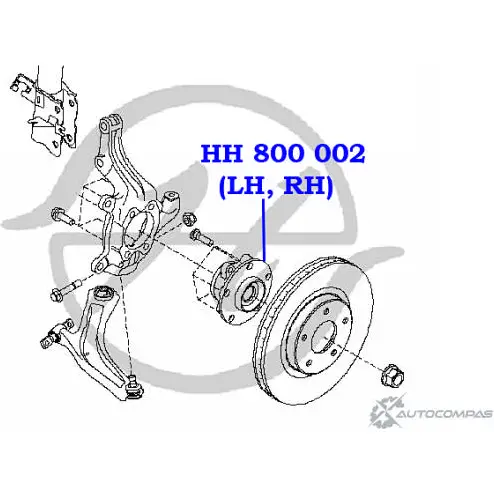 Ступица переднего колеса, с подшипником HANSE 3AXFDH4 M 39II HH 800 002 1422499608 изображение 1