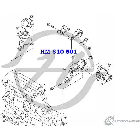 Подушка двигателя, опора, задняя HANSE HM 810 501 1422497985 4 C33J 4U2U6RR изображение 1