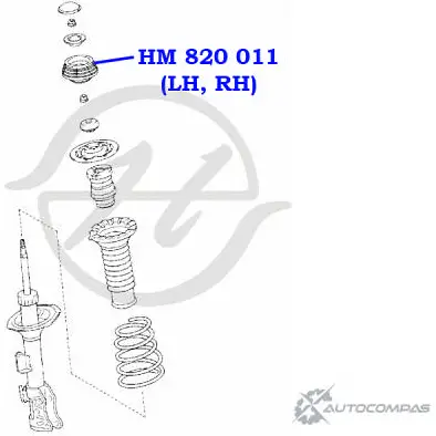 Опора амортизатора передней подвески HANSE KII 3TW HM 820 011 1422499534 ITCQU изображение 1