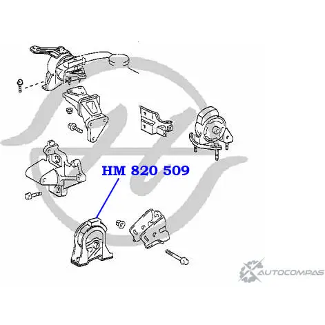 Подушка двигателя, опора, передняя HANSE HM 820 509 I 95QZJ XB17X 1422499706 изображение 1