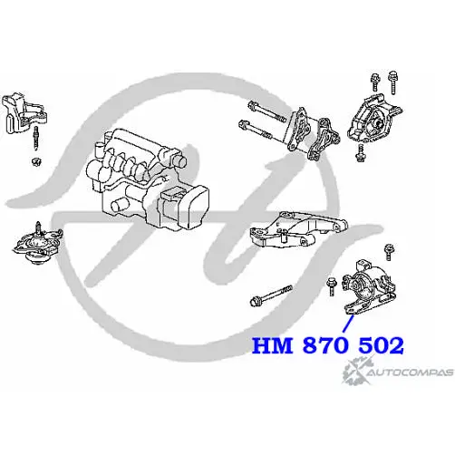 Подушка двигателя, опора, левая, верхняя HANSE JN5M QB 1422499560 HM 870 502 N2EQZG изображение 1