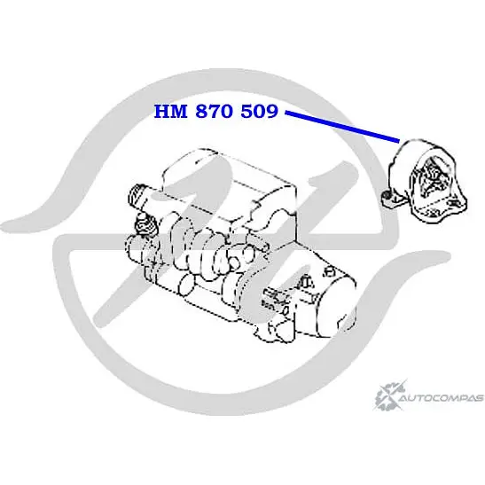 Подушка двигателя, опора, задняя, АТ HANSE HM 870 509 1422498005 WC3K24 S SV16G1 изображение 1