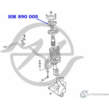 Опора амортизатора передней подвески, d=42,5мм HANSE HM 890 005 1422499597 60X2M F1TQCH A изображение 1