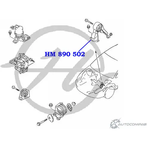 Подушка двигателя, опора, задняя, МТ HANSE OU4ZVX 1422499563 BECT GH HM 890 502 изображение 1