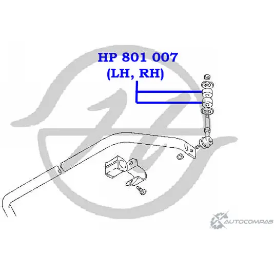 Полиуретановая втулка тяги стабилизатора передней и задней подвескок HANSE HP 801 007 M7E 0N 1422499680 I07V41H изображение 1