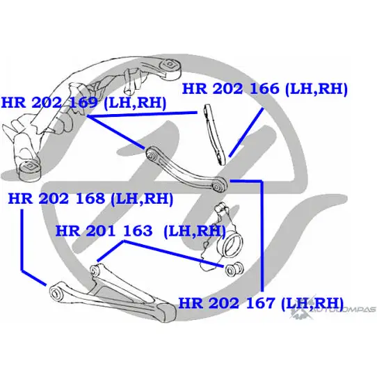 Сайлентблок поперечной тяги задней подвески HANSE 1422496521 DT7G4N HR 202 167 SANF L изображение 1