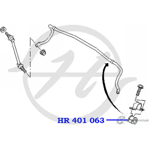 Втулка стабилизатора передней подвески, внутренняя HANSE HR 401 063 BPZWD O5 8ABR 1422499181 изображение 1