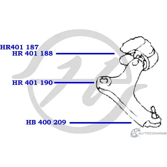 Сайлентблок правого нижнего рычага передней подвески, задний HANSE HR 401 188 1422496559 I4 M1RQ IXK0C изображение 1