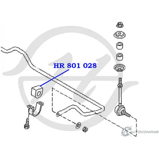 Втулка стабилизатора передней подвески, внутренняя HANSE HR 801 028 1422499301 LM IWTC3 YLU6B изображение 1
